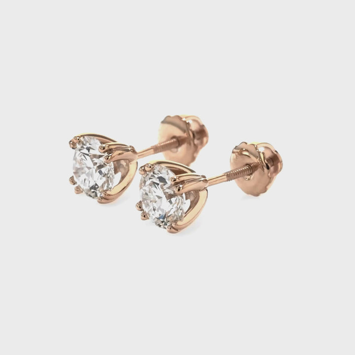 Diamond Stud Earring Setting, in 950 - Platinum – view 13 | RockHer