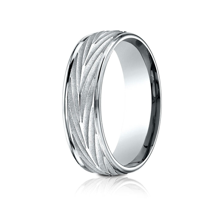 7mm Comfort-Fit Wedding Band, in 18K White Gold | RockHer