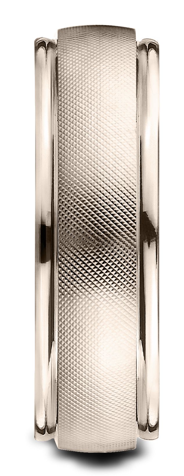 แหวนทองคำกุหลาบ 14 กะรัต ขนาด 7 มม. แบบสบาย ฟลอเรนไทน์ ขัดเงาสูง ขอบกลม