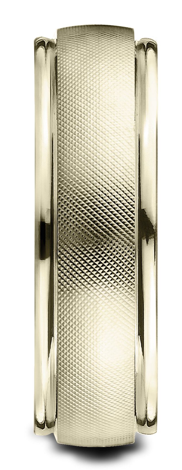 แหวนทองคำ 14 กะรัต สีเหลือง ขนาด 7 มม. แบบสบาย ฟลอเรนไทน์ ขอบมน ขัดเงา