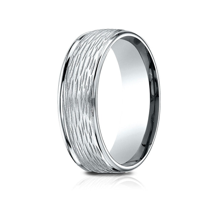 7.5mm Comfort-Fit Wedding Band, in 18K White Gold | RockHer