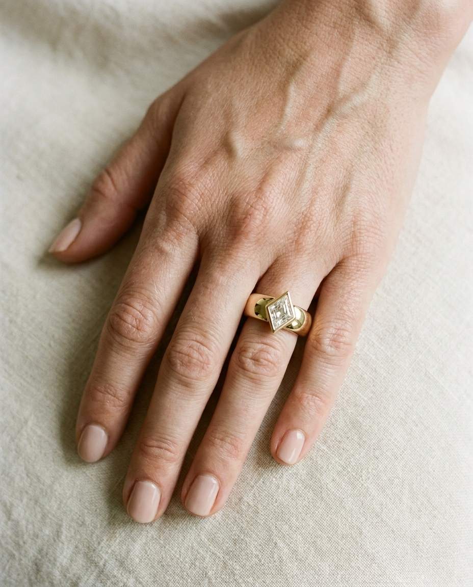 The Remi Select — Bezel-Set Cigar Band Kite in 18K Yellow Gold