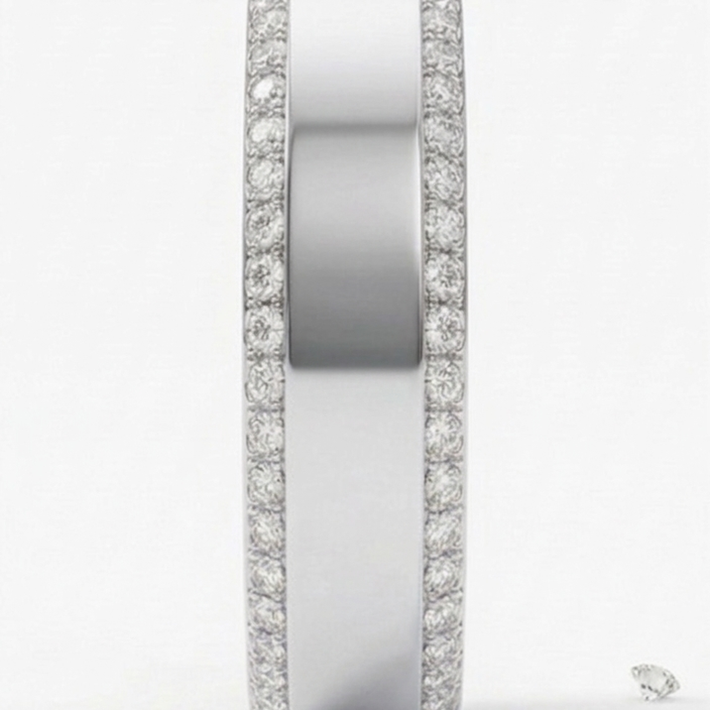Scalloped Pavé Natural Diamond Cover for Oura Ring, in 14K White Gold – side profile | RockHer