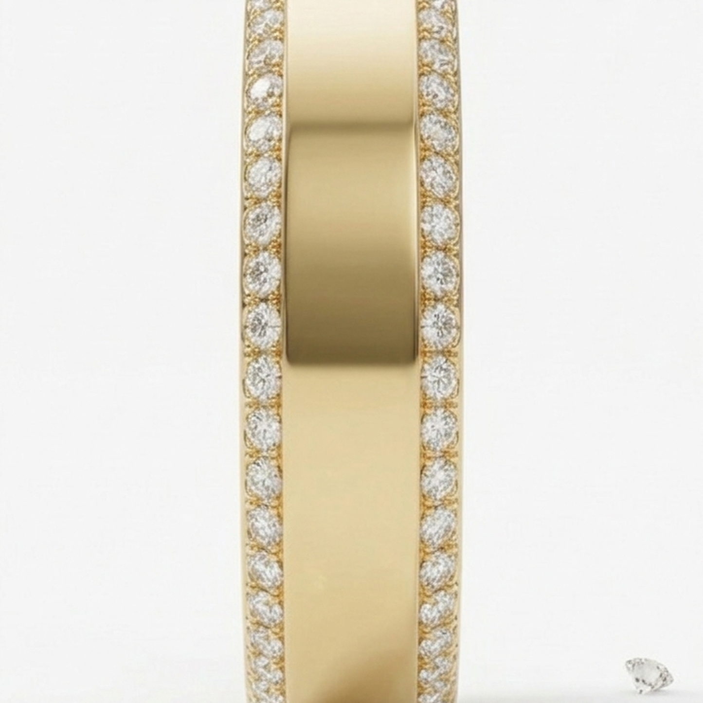 Scalloped Pavé Natural Diamond Cover for Oura Ring, in 14K Yellow Gold – side profile | RockHer