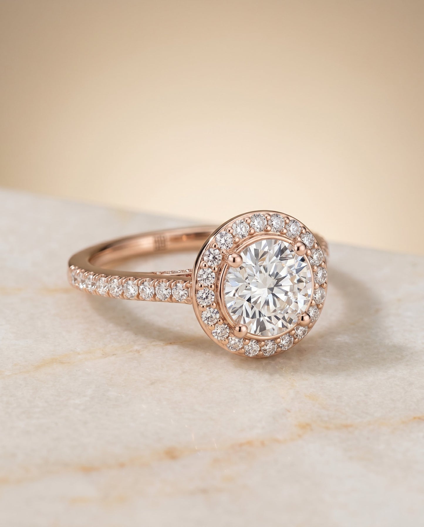 Lucia Select Secret Gallery French Pave Halo in 14K Rose Gold – view 1