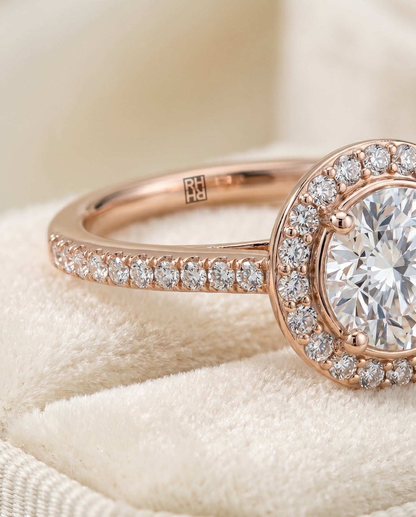 Lucia Select Secret Gallery French Pave Halo in 14K Rose Gold – view 4