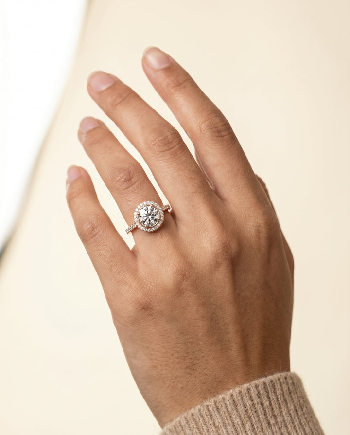 Lucia Select Secret Gallery French Pave Halo in 14K Rose Gold – view 3