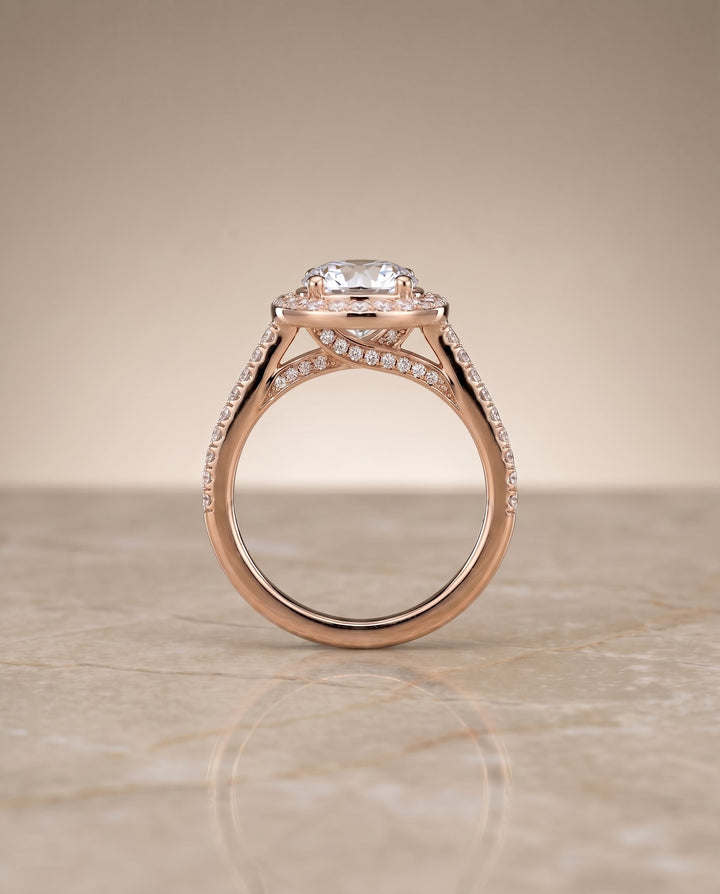 Lucia Select Secret Gallery French Pave Halo in 14K Rose Gold – view 6