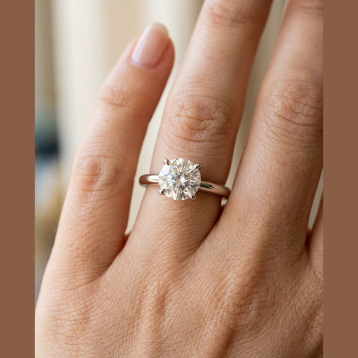 1-1/2 Carat Round Lab Grown Diamond — preview in classic solitaire setting