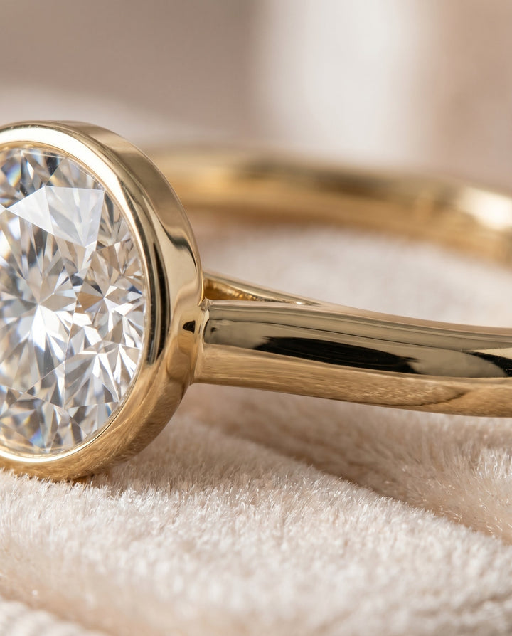 Duran Select Simple Bezel Solitaire in 18K Yellow Gold – view 4