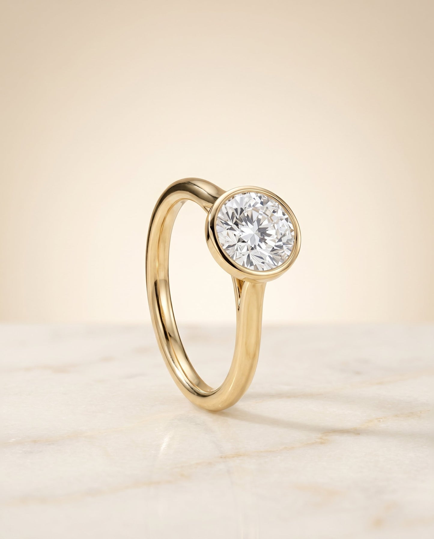 Duran Select Simple Bezel Solitaire in 18K Yellow Gold – view 5