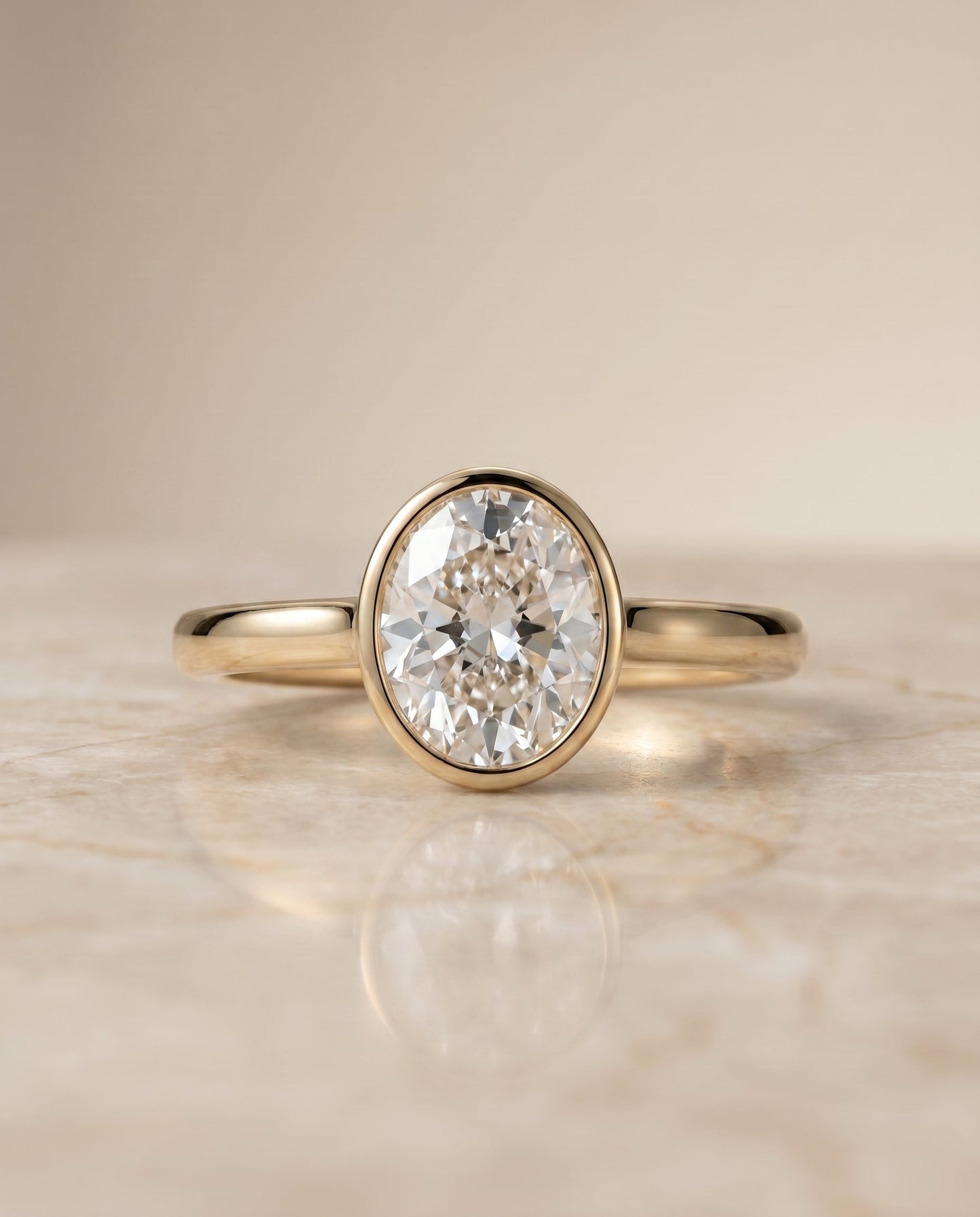 Duran Select Simple Bezel Solitaire in 18K Yellow Gold – view 1