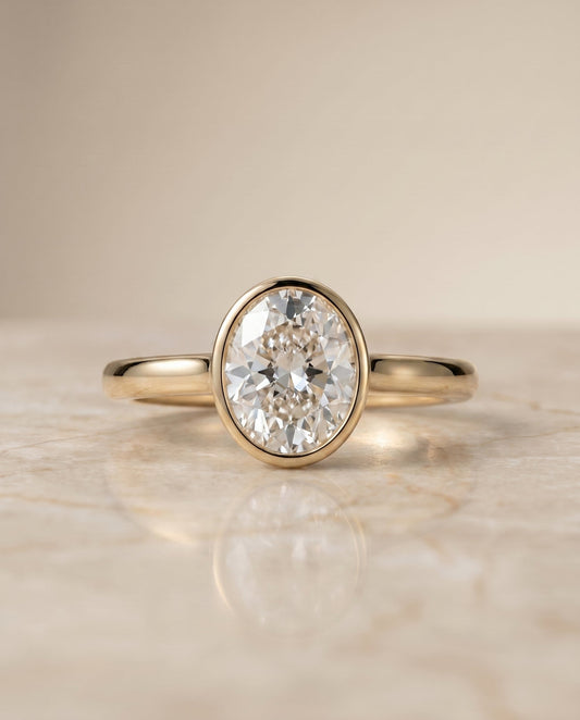 Duran Select Simple Bezel Solitaire in 18K Yellow Gold – view 1