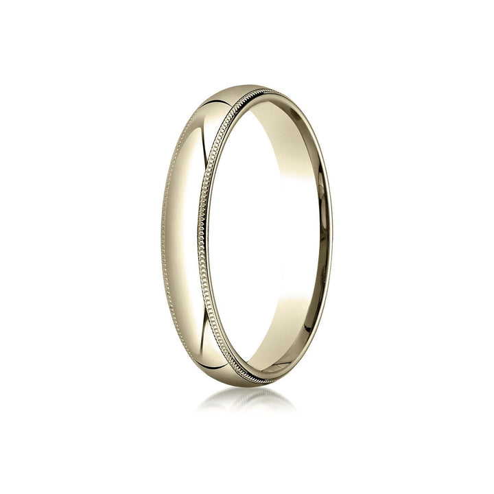 4mm Slightly Domed Super Light Milgrain Comfort-Fit Wedding Band, in 14K Yellow Gold | RockHer