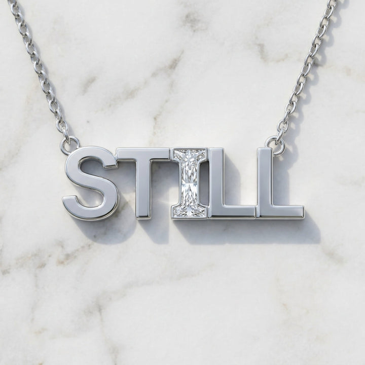STILL lab-grown diamond letter necklace in Platinum