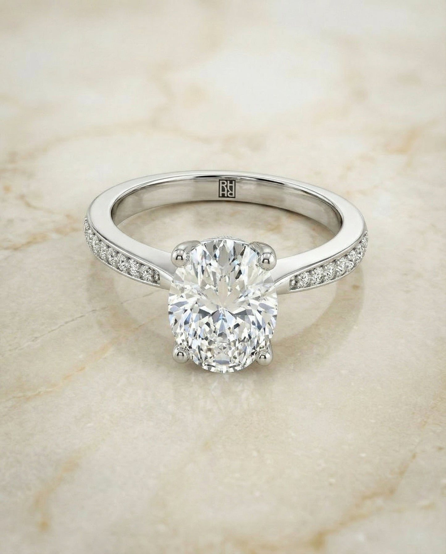 Carrie Select Oval engagement ring in 18K White Gold