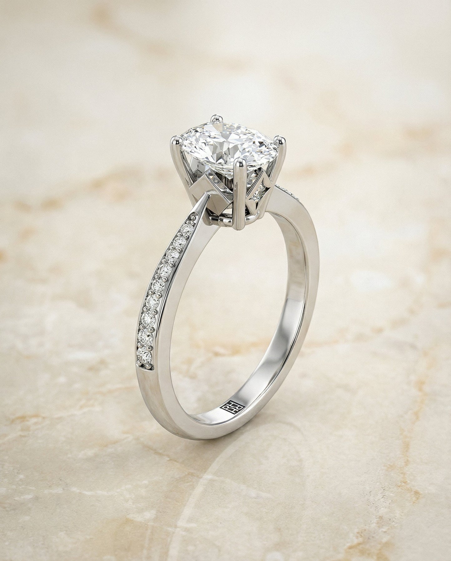 Carrie Select Oval engagement ring in 18K White Gold