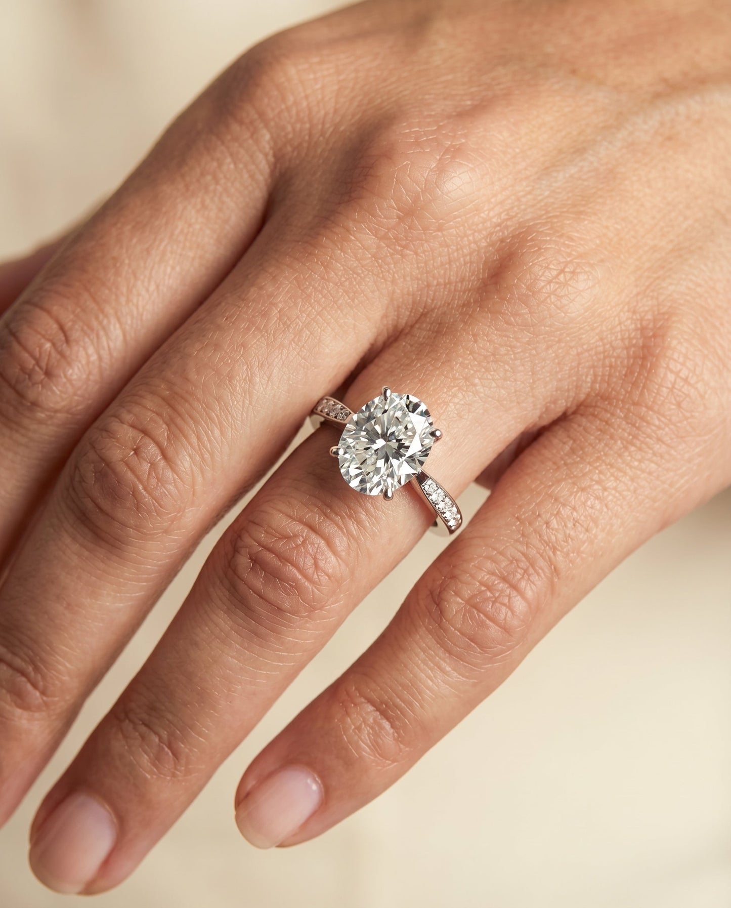 Carrie Select Oval engagement ring in 18K White Gold