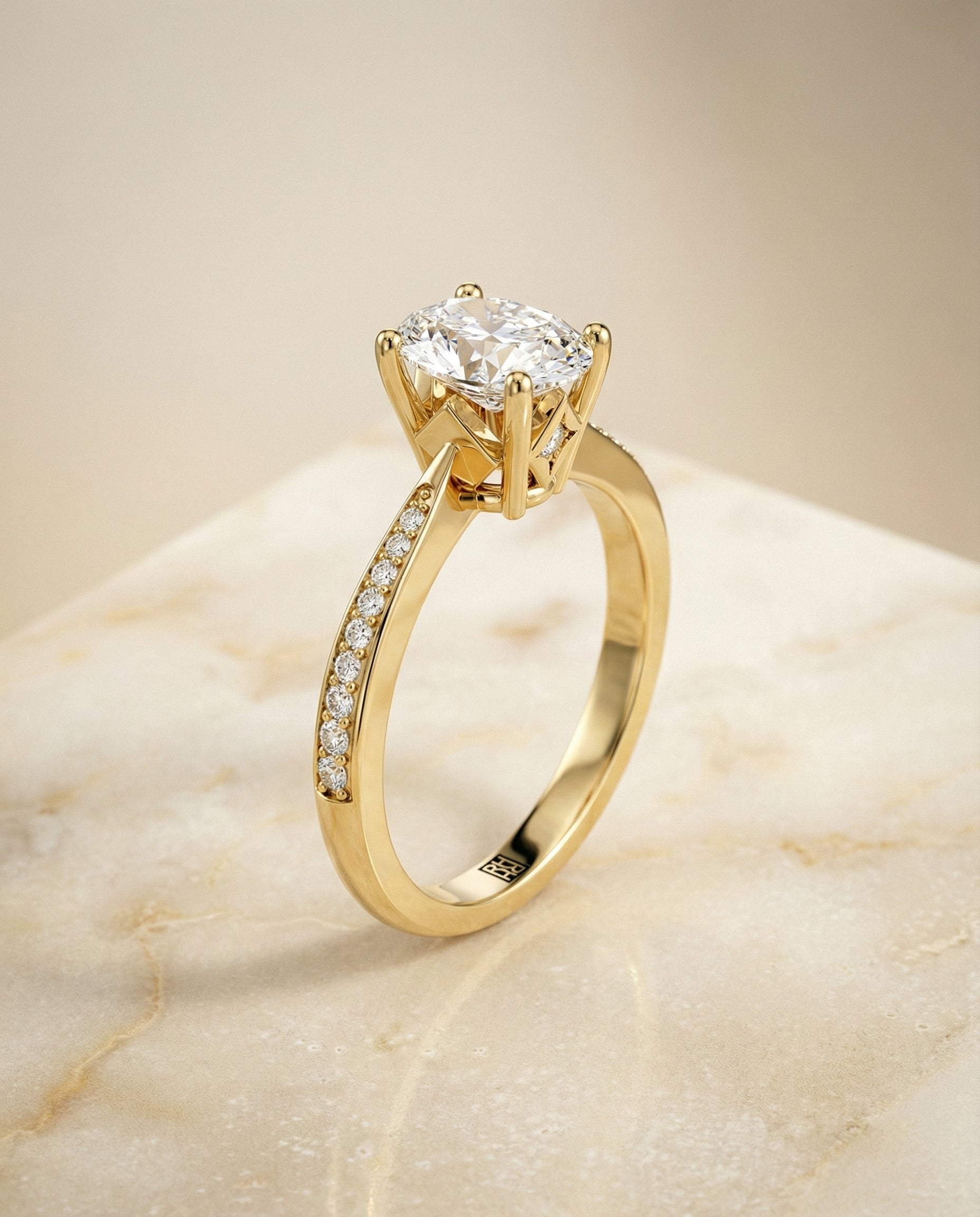 Carrie Select Oval engagement ring in 18K Yellow Gold