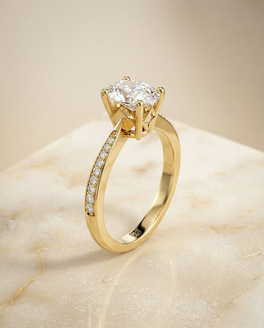 Carrie Select Oval engagement ring in 18K Yellow Gold