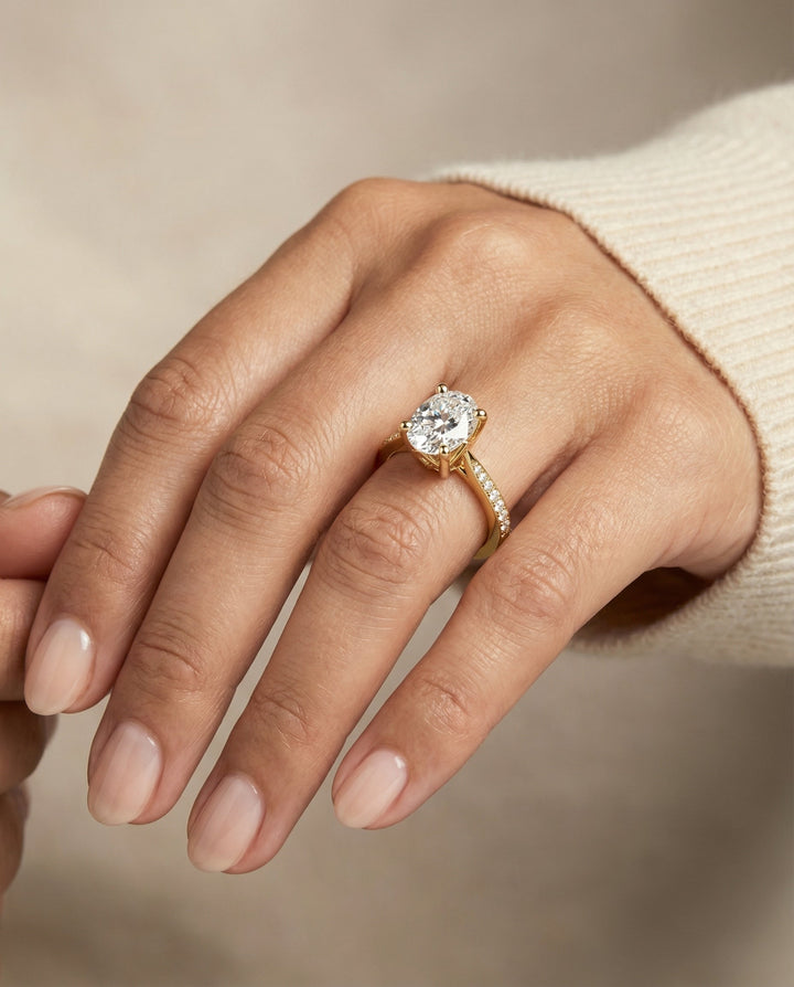 Carrie Select Oval engagement ring in 18K Yellow Gold