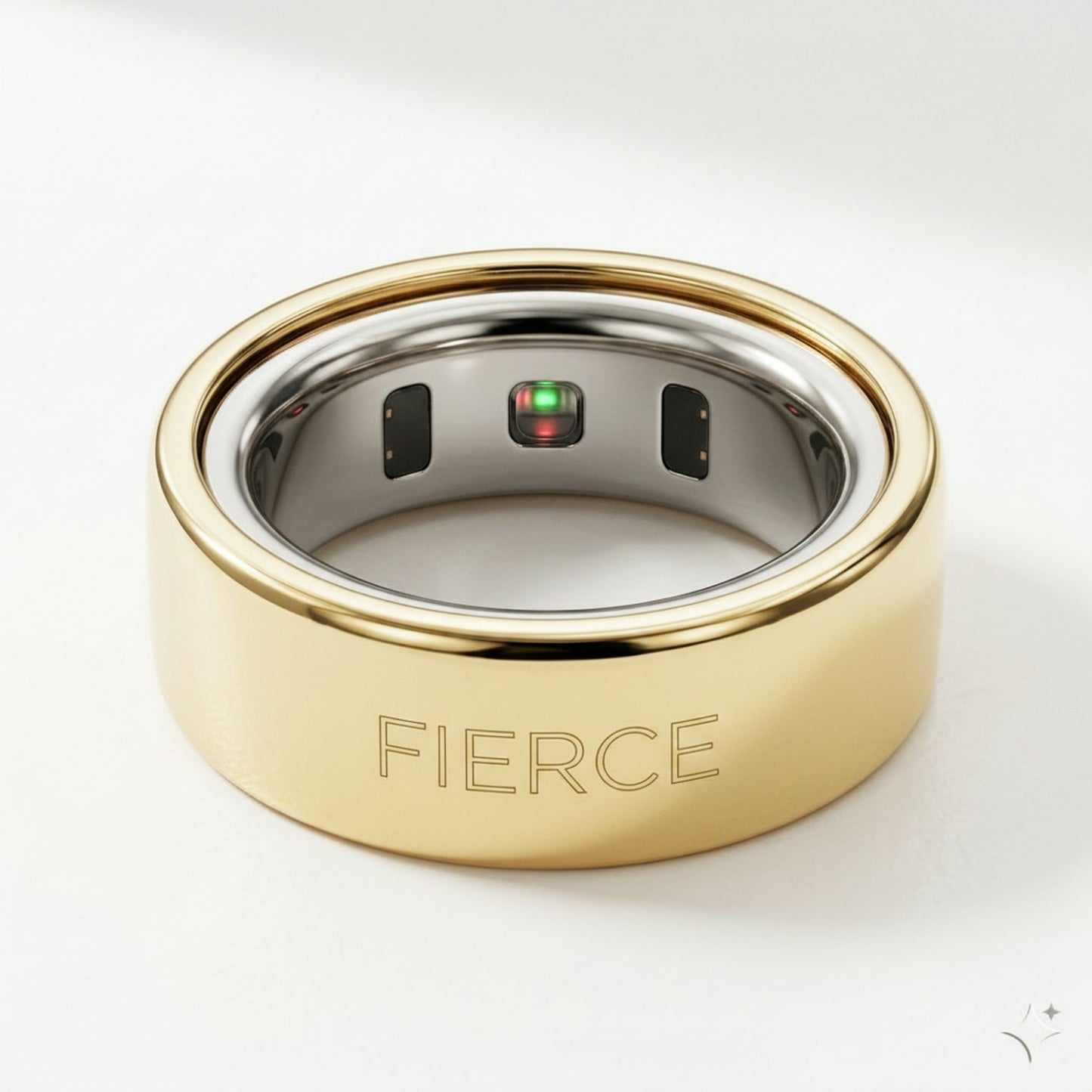 FIERCE laser engraved 14K Yellow Gold Oura Ring cover