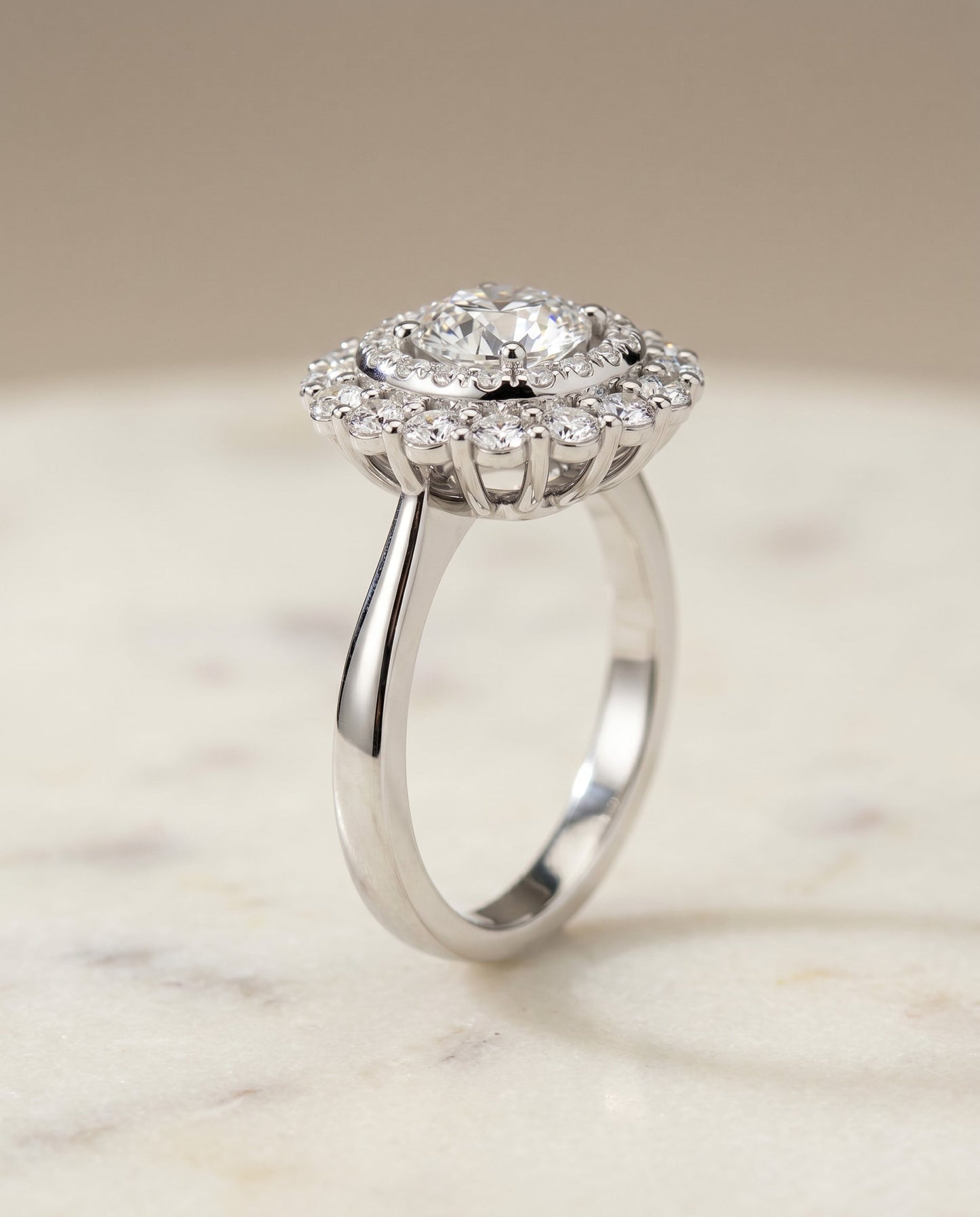 Arietta Select Double Halo Sunburst in Platinum – view 2
