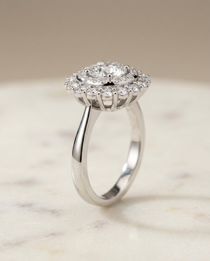 Arietta Select Double Halo Sunburst in Platinum – view 2