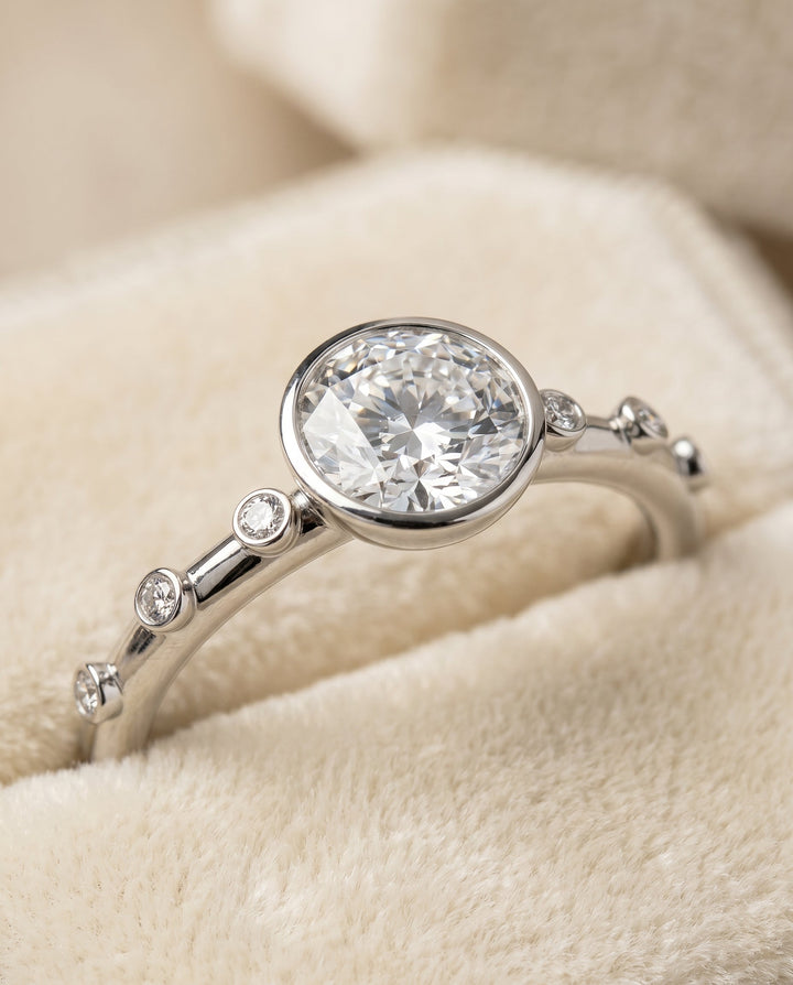 Brandi Select Bezel Accent Solitaire in 18K White Gold – view 4