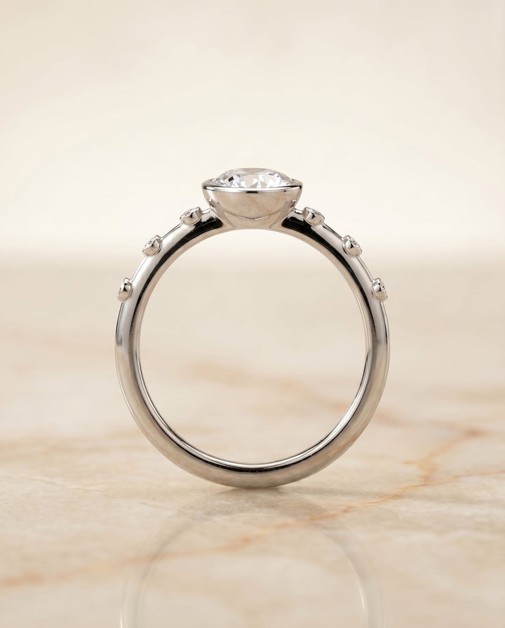 Brandi Select Bezel Accent Solitaire in 18K White Gold – view 5