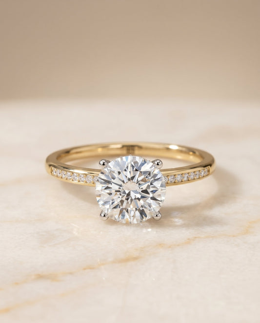 Brenda Select High Hidden Halo Solitaire in 18K Yellow Gold – view 1