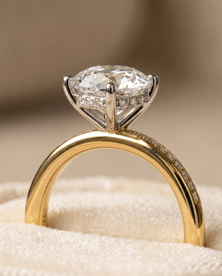 Brenda Select 18ky Radiant Engagement Ring With High Hidden Halo With 42 Prong S – view 4