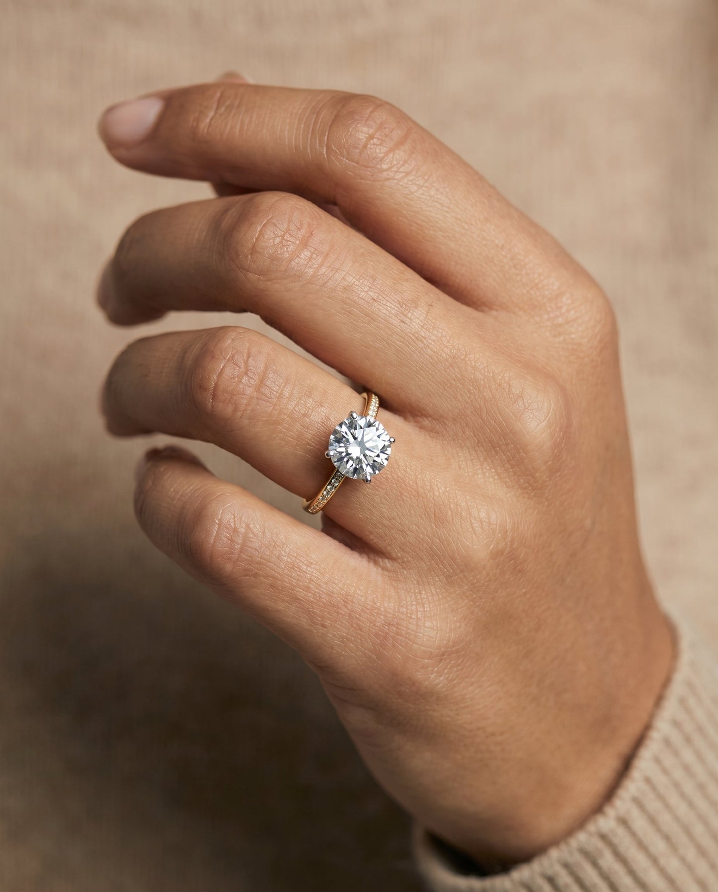 Brenda Select High Hidden Halo Solitaire in 18K Yellow Gold – view 3