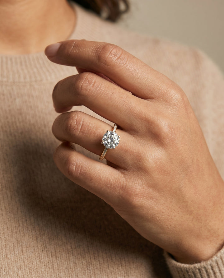 Brenda Select 18ky Radiant Engagement Ring With High Hidden Halo With 42 Prong S – view 5