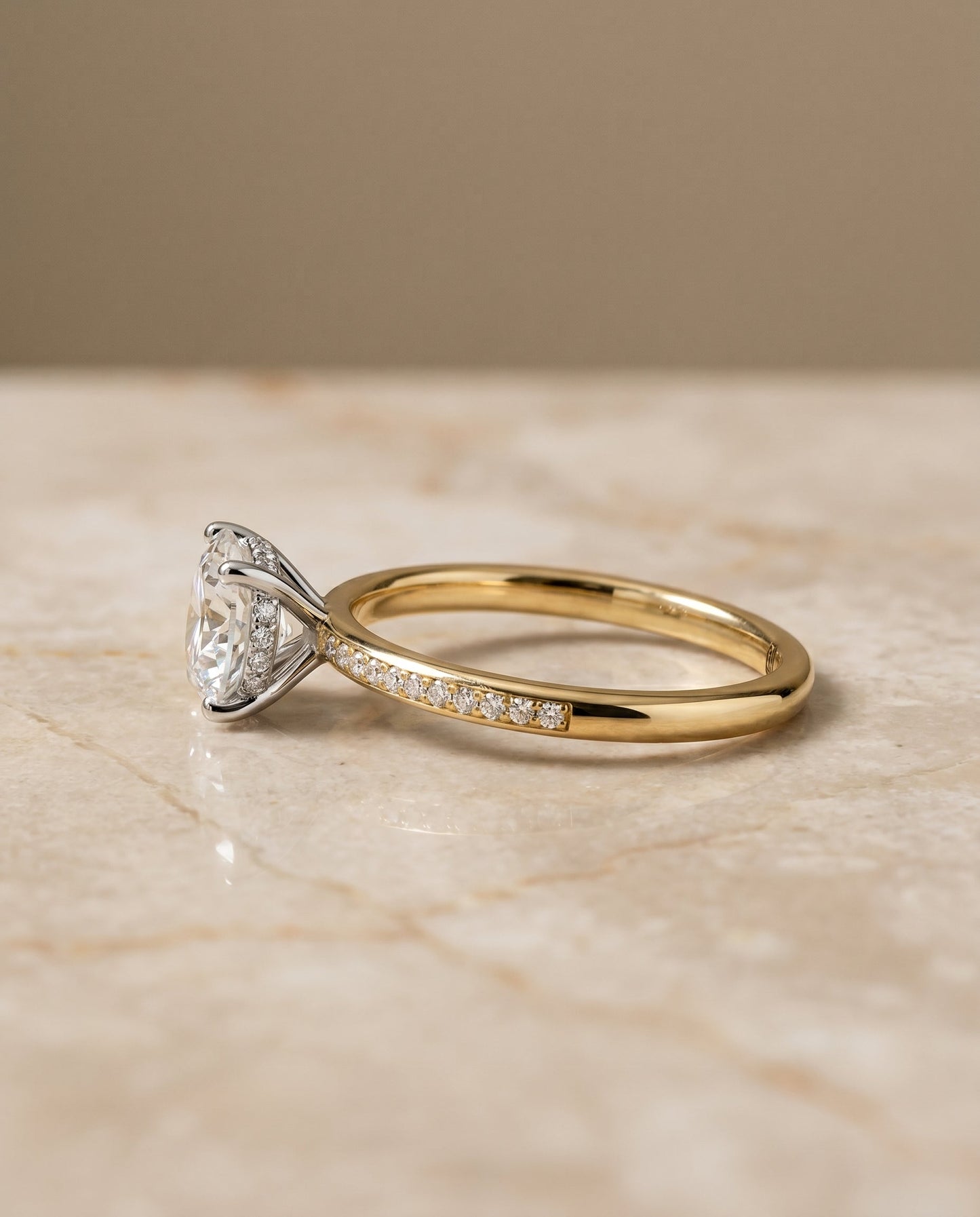 Brenda Select 18ky Radiant Engagement Ring With High Hidden Halo With 42 Prong S – view 6