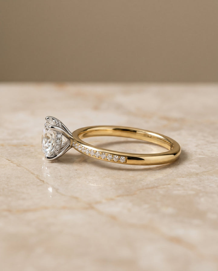 Brenda Select 18ky Radiant Engagement Ring With High Hidden Halo With 42 Prong S – view 6