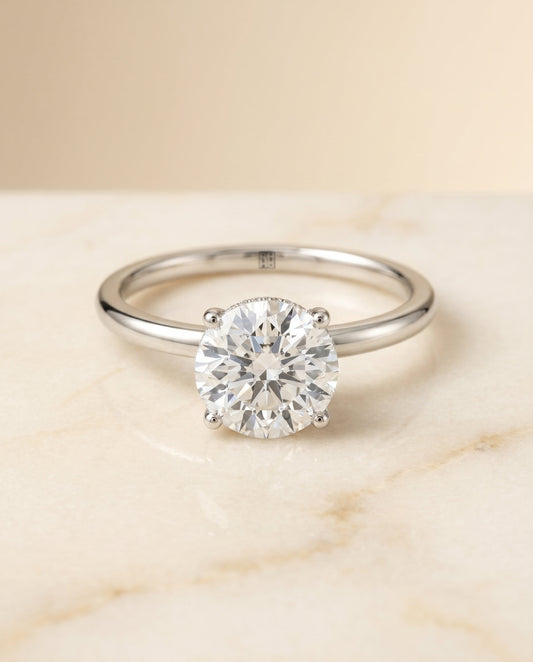 Dolly Select Double Hidden Halo Solitaire in Platinum – view 1