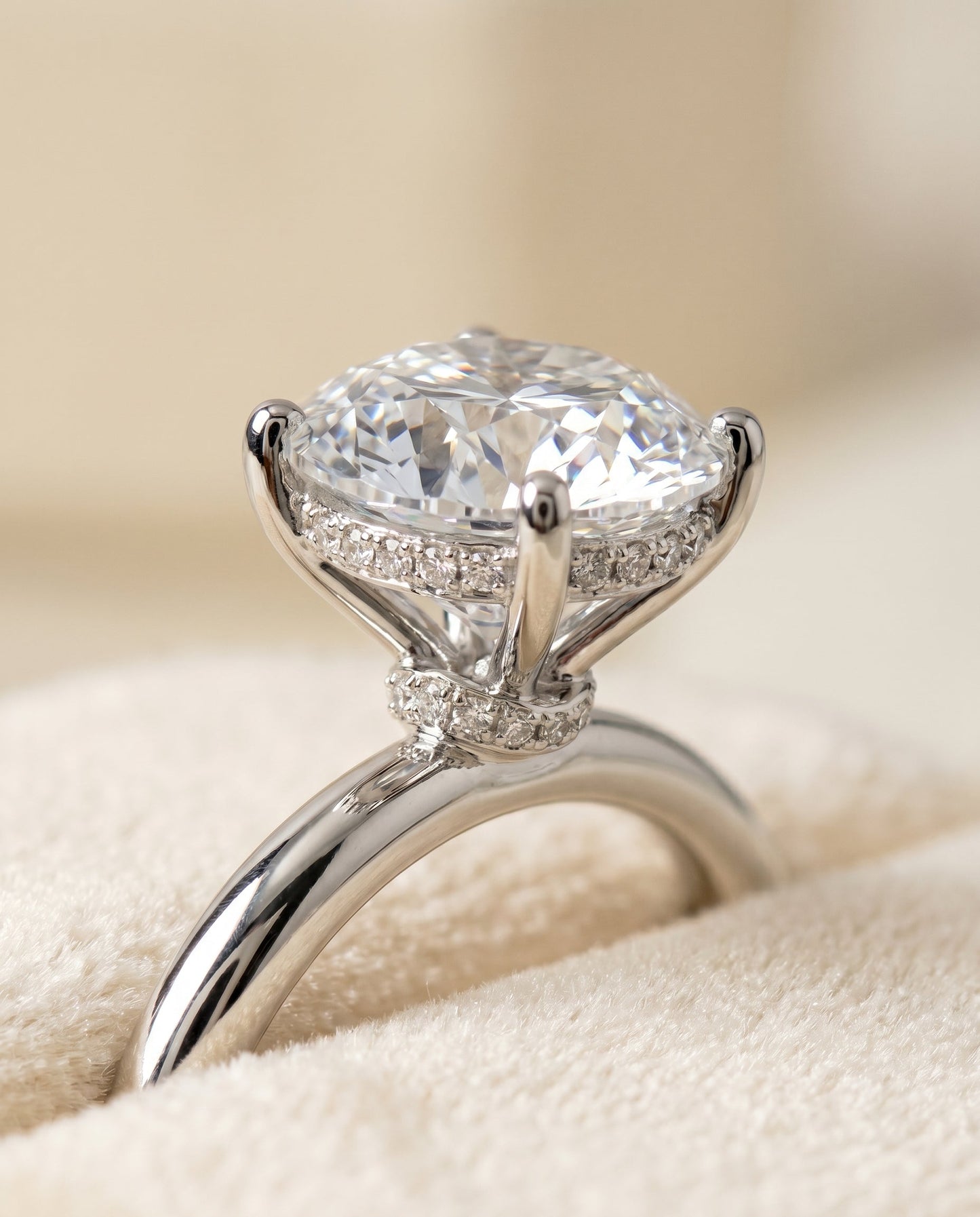 Dolly Select Double Hidden Halo Solitaire in Platinum – view 4