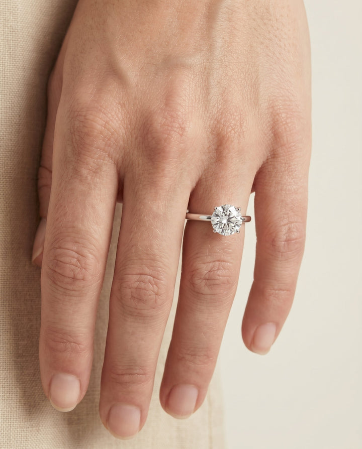 Dolly Select Double Hidden Halo Solitaire in Platinum – view 3
