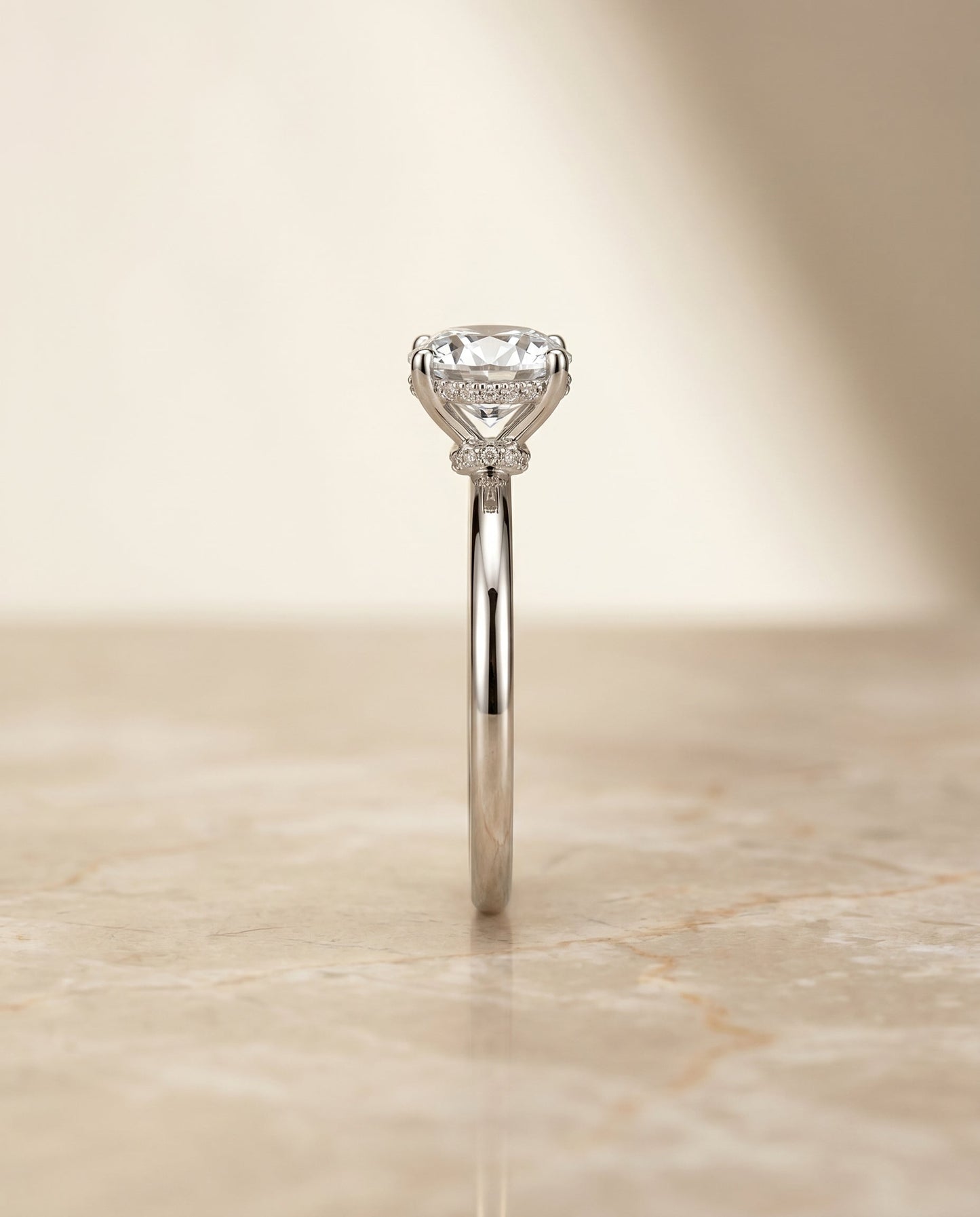 Dolly Select Double Hidden Halo Solitaire in Platinum – view 6