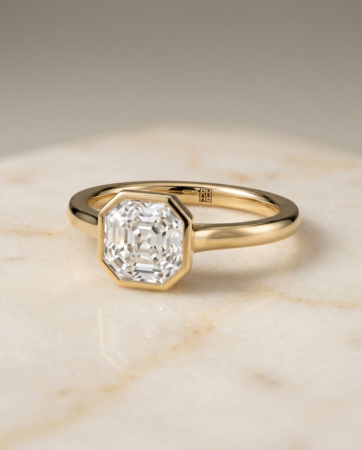 ตัวเรือนแหวนหมั้น Duran ทรงแอชเชอร์ ทองคำเหลือง 18K จาก RockHer
