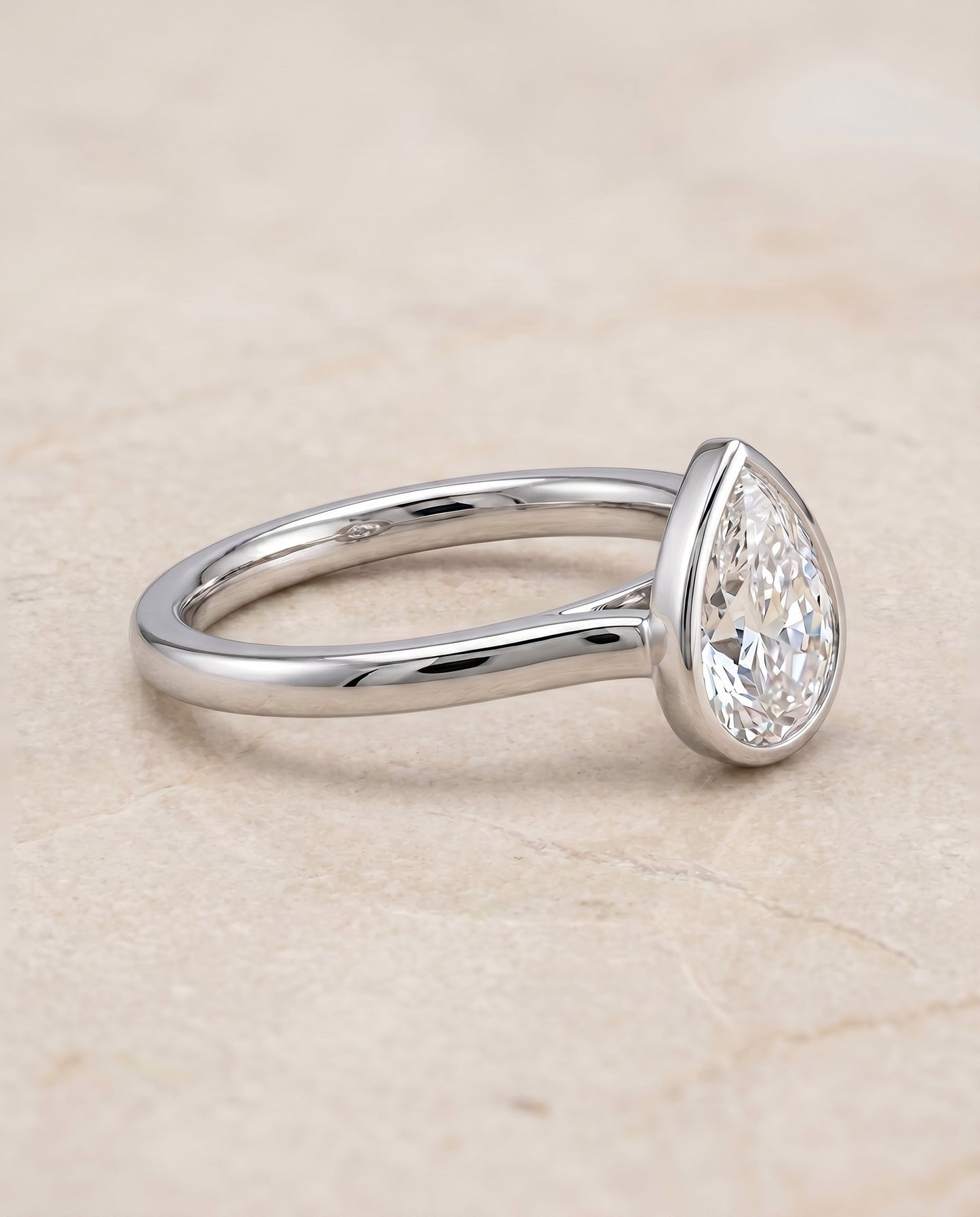 Duran Select Simple Bezel Solitaire Emerald Cut in Platinum – view 5