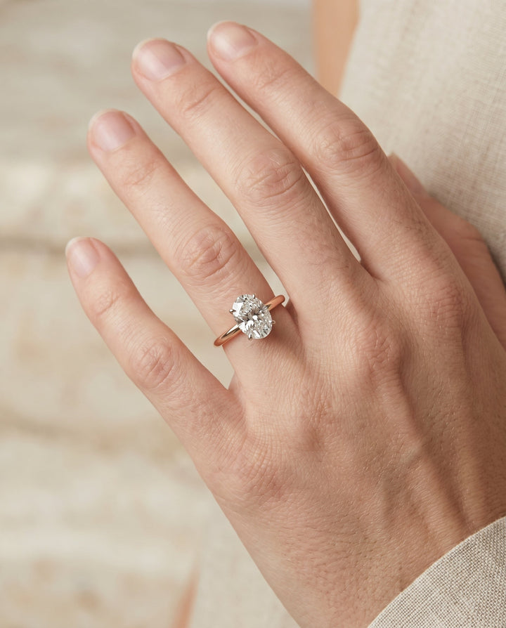 The Eartha Select Oval Engagement Ring in 14K Yellow Gold – view 3