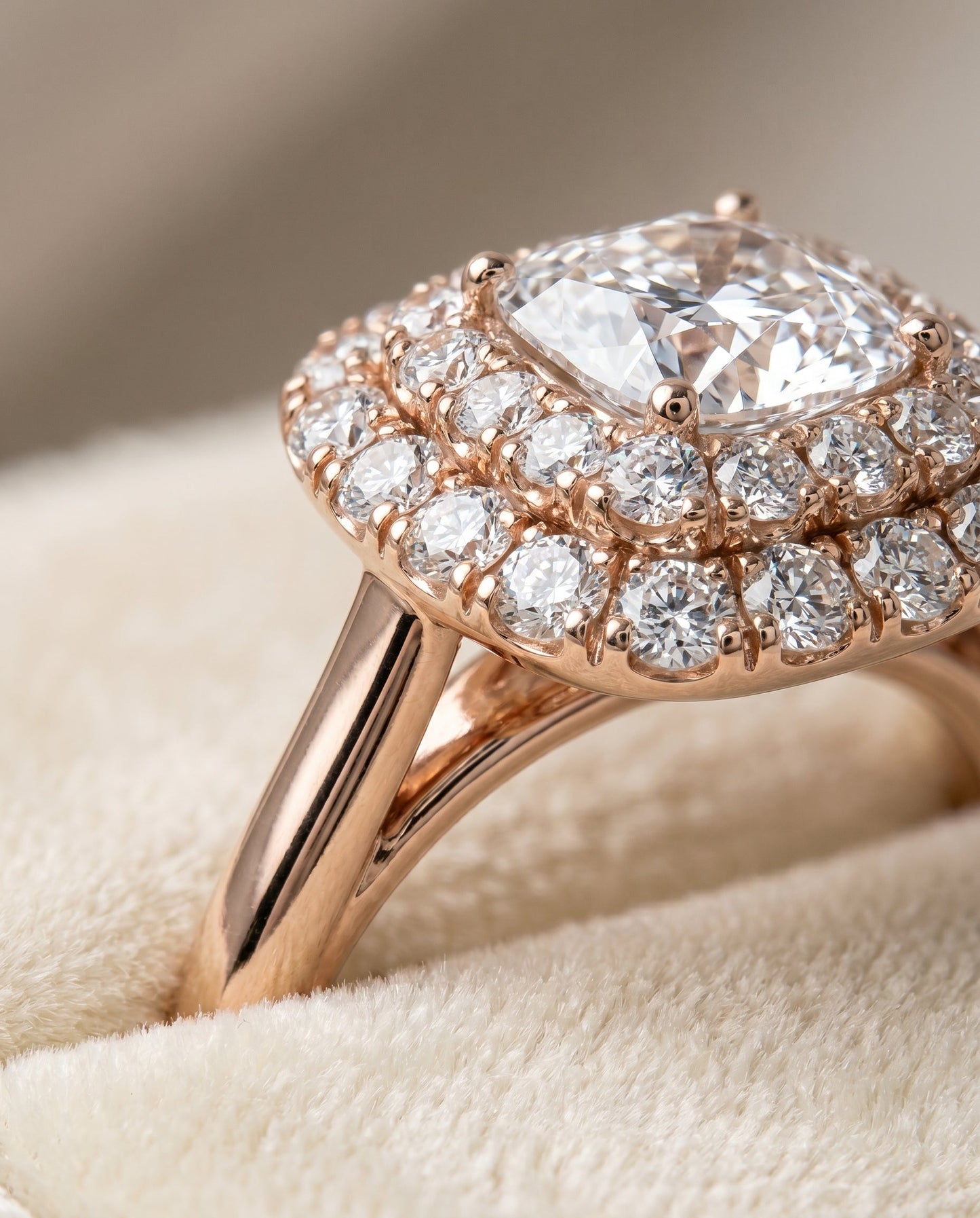 Goldy Select Stair Step Double Halo Cushion in 14K Rose Gold – view 4