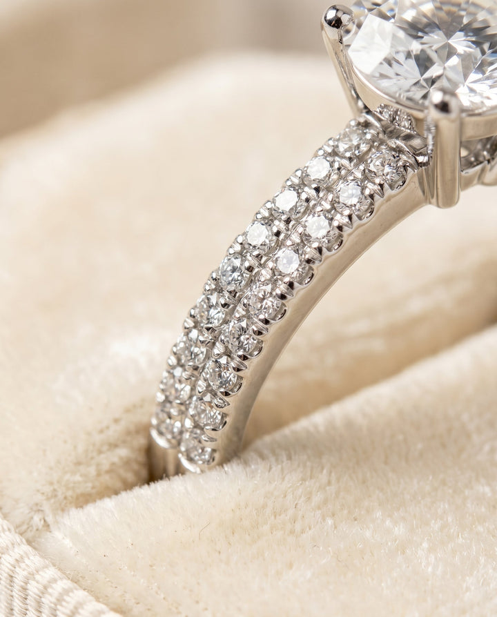 Gwen Select Double Row Micro Set Pave Solitaire in Platinum – view 4