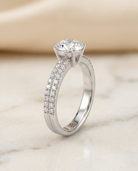 Gwen Select Double Row Micro Set Pave Solitaire in Platinum – view 1