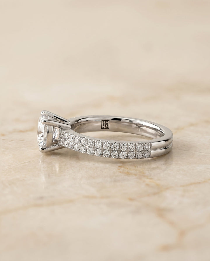 Gwen Select Double Row Micro Set Pave Solitaire in Platinum – view 2