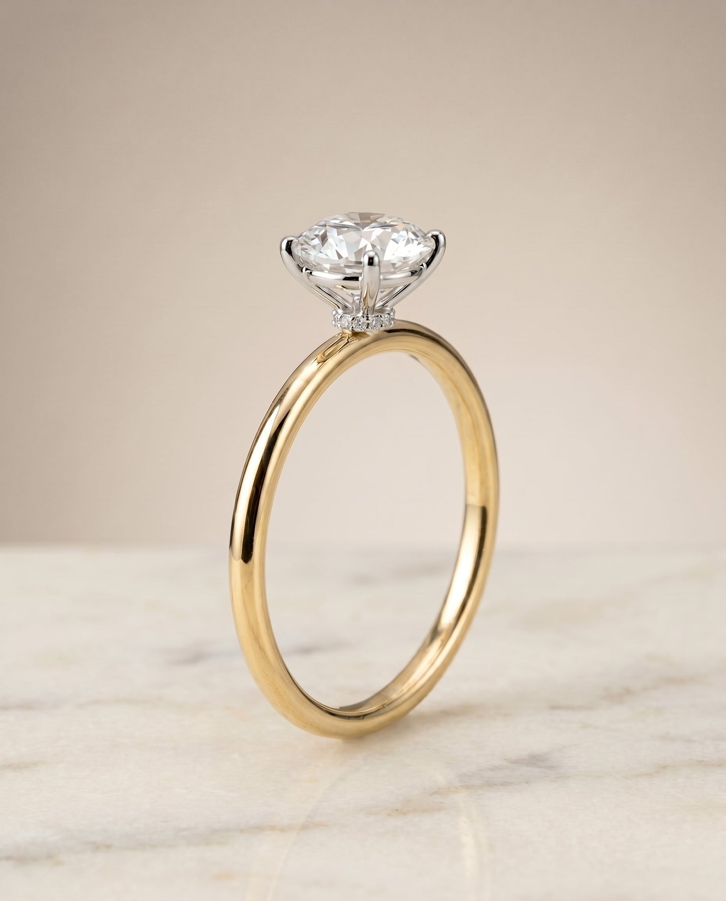 Joni Select Hidden Halo Solitaire Oval in 18K Yellow Gold – view 2
