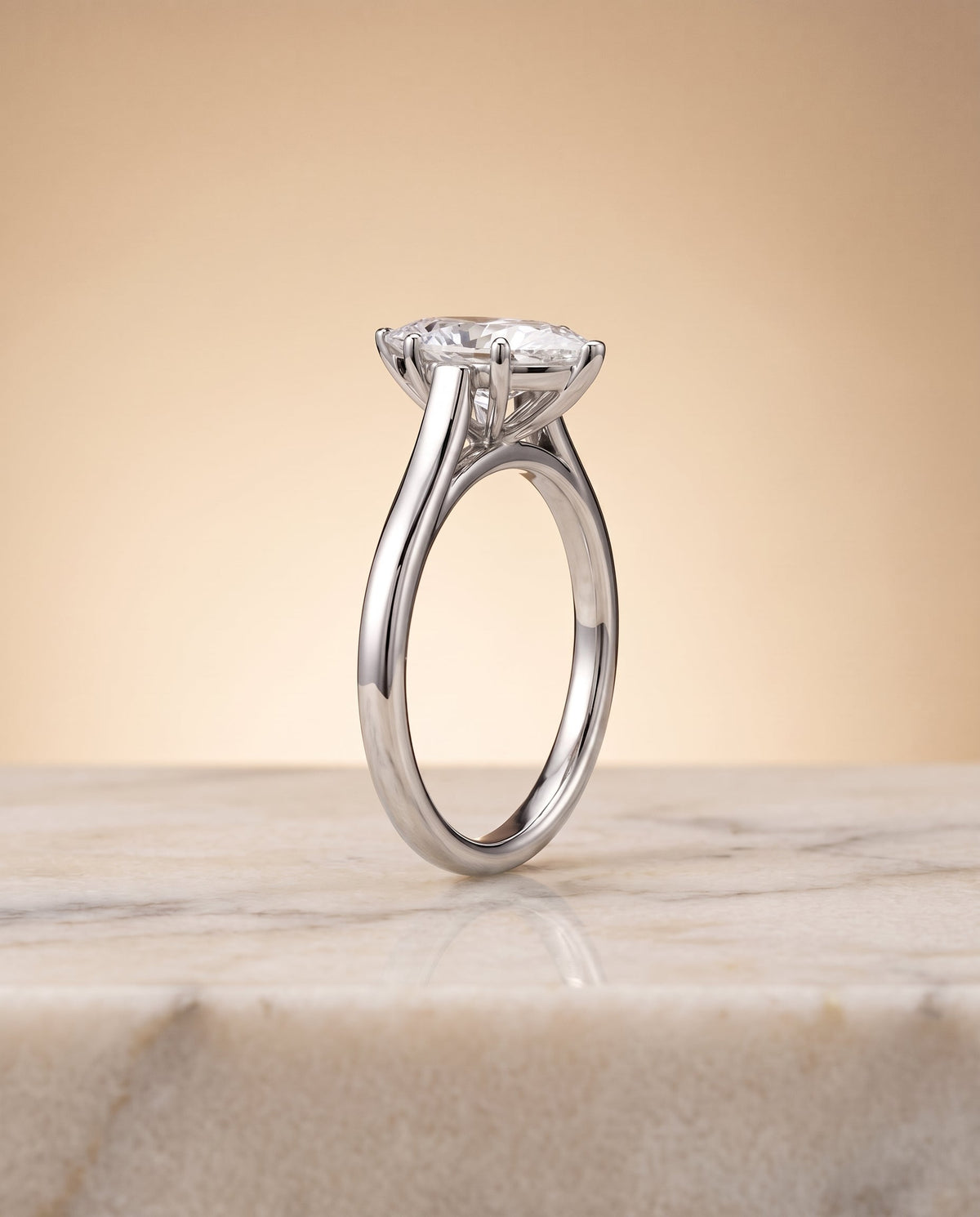 ตัวเรือนแหวนหมั้น Juliette ทรงมาคี ฝังหนาม ทองคำขาว 18K จาก RockHer