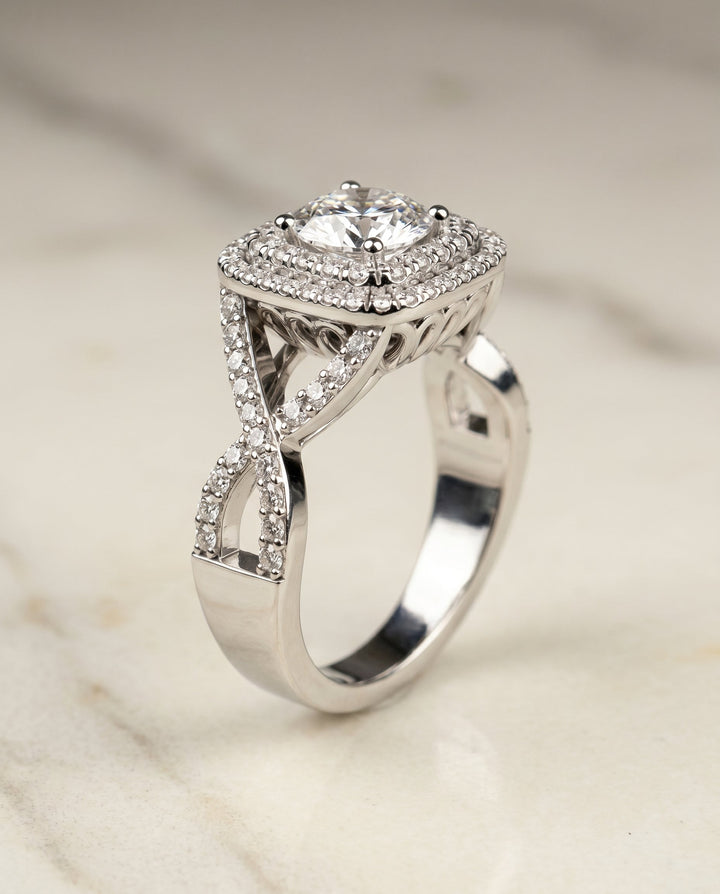Macy Select Twist Double Halo in Platinum – view 6